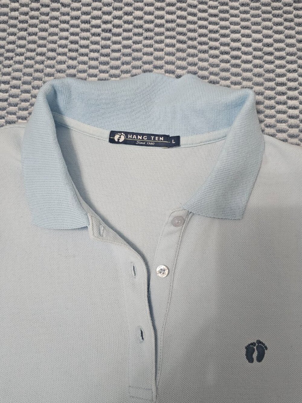 Hang Ten Women's Baby Blue Cotton Polo Shirt - Size Large - Picture 4 of 7